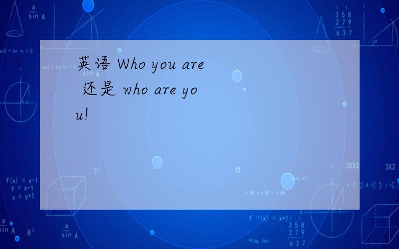 英语 Who you are 还是 who are you!