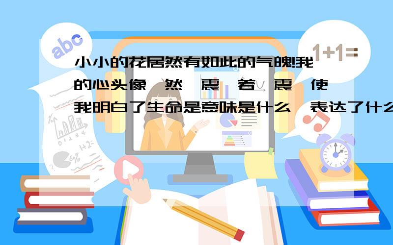 小小的花居然有如此的气魄!我的心头像怦然一震,着一震,使我明白了生命是意味是什么,表达了什么感情