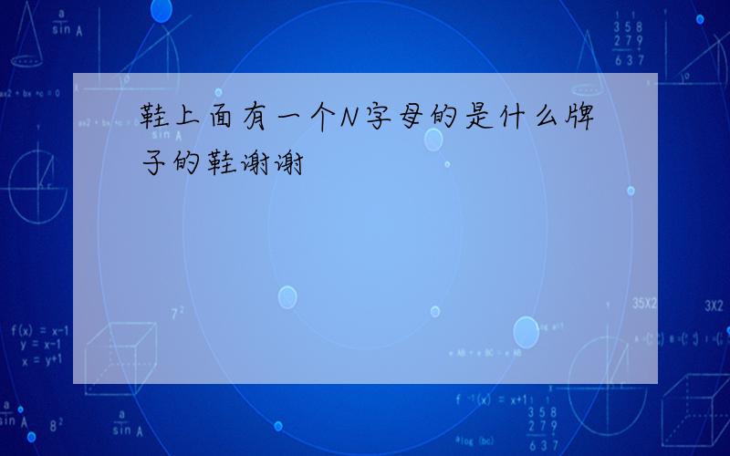 鞋上面有一个N字母的是什么牌子的鞋谢谢