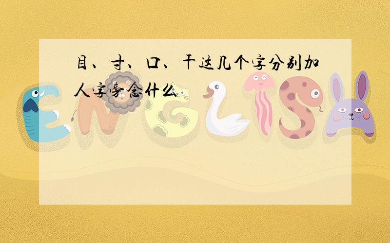 目、寸、口、干这几个字分别加人字旁念什么