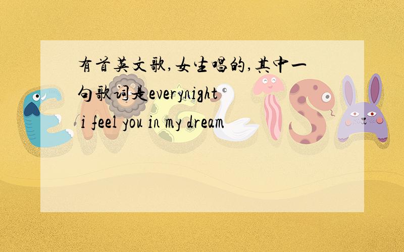 有首英文歌,女生唱的,其中一句歌词是everynight i feel you in my dream