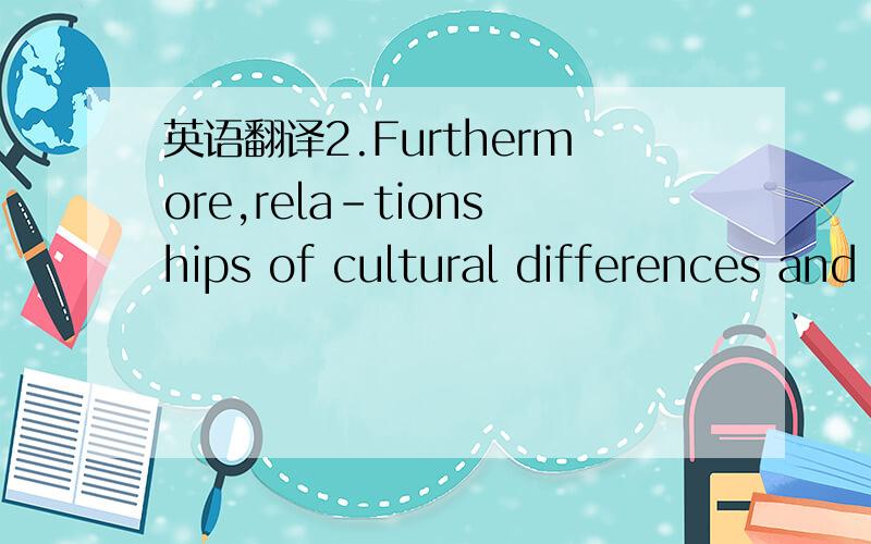 英语翻译2.Furthermore,rela-tionships of cultural differences and HR issues have been described and tested in various studies in both domestic and international M&A .For example,Weber and Tarba (2010) point to the importance of national culture di