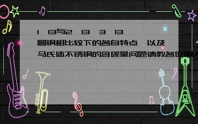 1铬13与2铬13,3铬13圆钢相比较下的各自特点,以及马氏体不锈钢的含碳量问题请教各位明人,