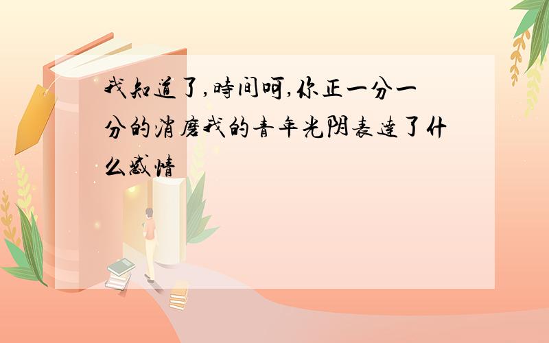 我知道了,时间呵,你正一分一分的消磨我的青年光阴表达了什么感情