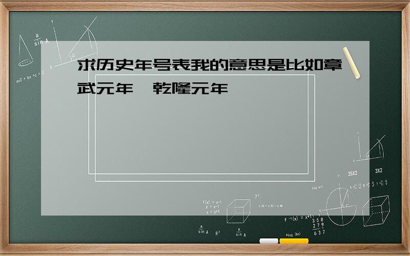 求历史年号表我的意思是比如章武元年,乾隆元年