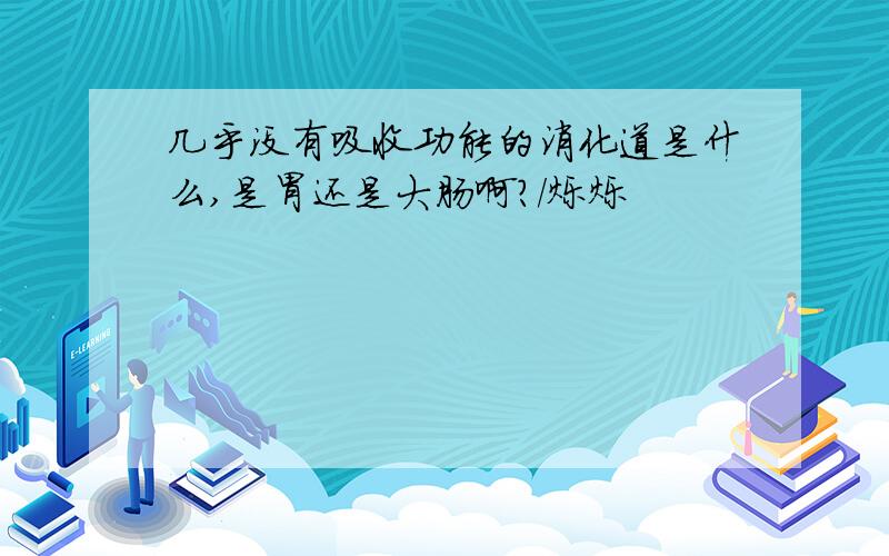 几乎没有吸收功能的消化道是什么,是胃还是大肠啊?/烁烁