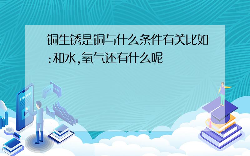 铜生锈是铜与什么条件有关比如:和水,氧气还有什么呢