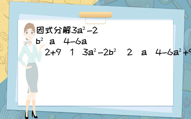 因式分解3a²-2b² a^4-6a^2+9（1）3a²-2b²（2）a^4-6a²+9