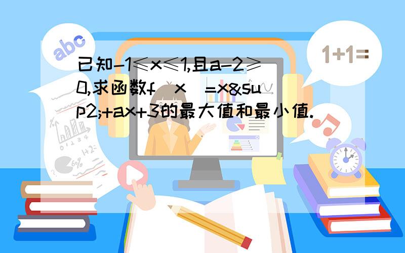 已知-1≤x≤1,且a-2≥0,求函数f（x）=x²+ax+3的最大值和最小值.