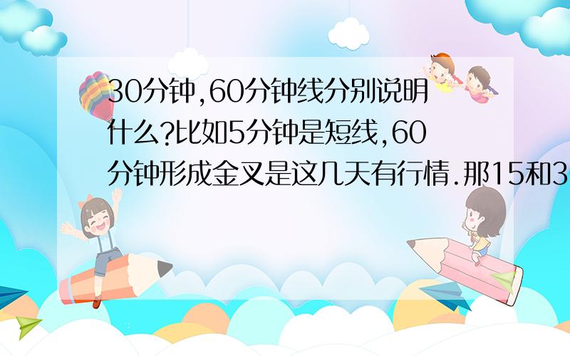 30分钟,60分钟线分别说明什么?比如5分钟是短线,60分钟形成金叉是这几天有行情.那15和30分钟又怎么利用呢?