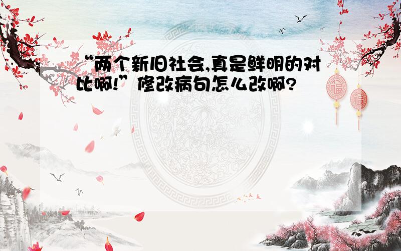 “两个新旧社会,真是鲜明的对比啊!”修改病句怎么改啊?