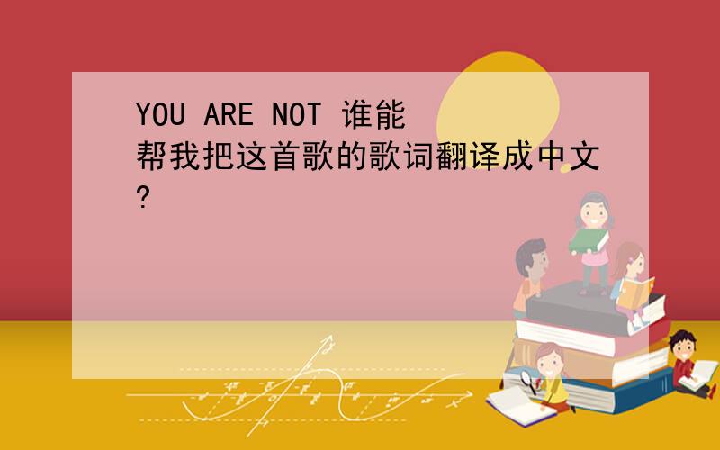 YOU ARE NOT 谁能帮我把这首歌的歌词翻译成中文?