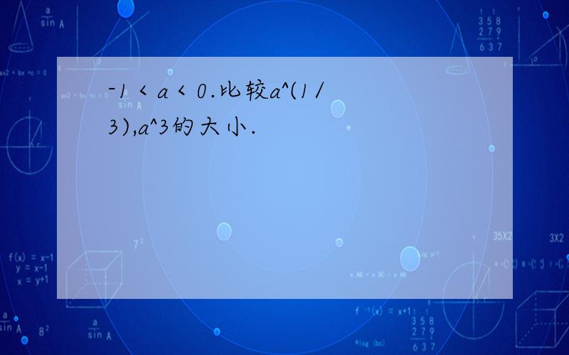 -1＜a＜0.比较a^(1/3),a^3的大小.