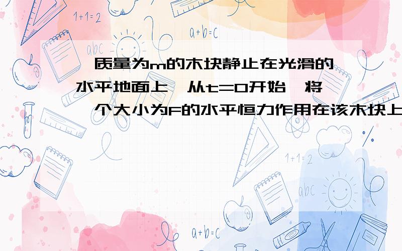 一质量为m的木块静止在光滑的水平地面上,从t=0开始,将一个大小为F的水平恒力作用在该木块上,在t=t1时刻力F的功率是 答案是F^2/m*t 怎么算的?