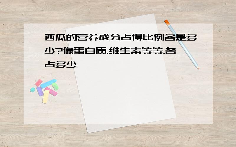 西瓜的营养成分占得比例各是多少?像蛋白质.维生素等等.各占多少