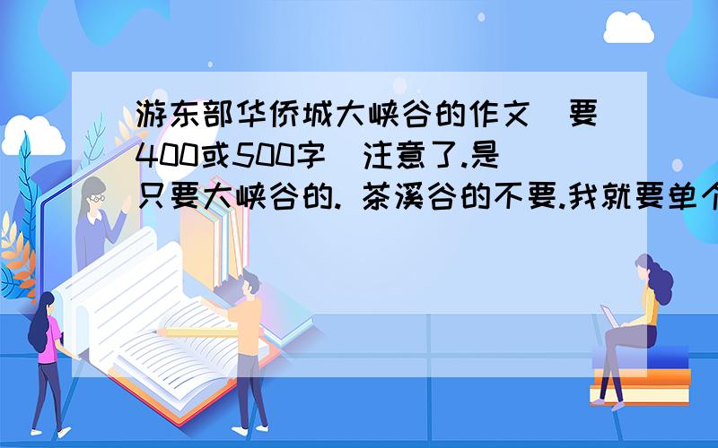 游东部华侨城大峡谷的作文[要400或500字]注意了.是只要大峡谷的. 茶溪谷的不要.我就要单个!