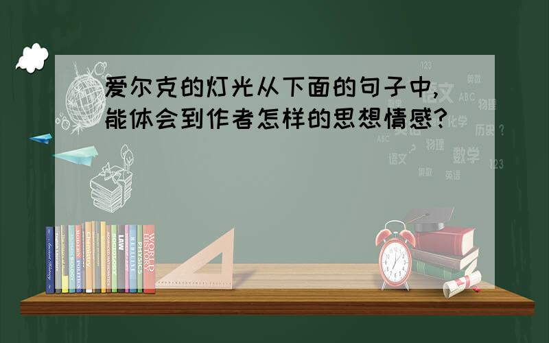 爱尔克的灯光从下面的句子中,能体会到作者怎样的思想情感?