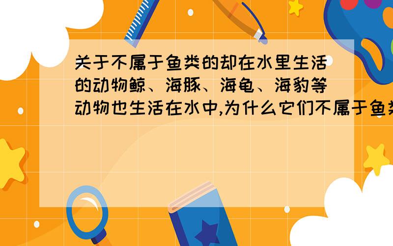 关于不属于鱼类的却在水里生活的动物鲸、海豚、海龟、海豹等动物也生活在水中,为什么它们不属于鱼类呢?它们在形态结构上有像鱼的地方吗?