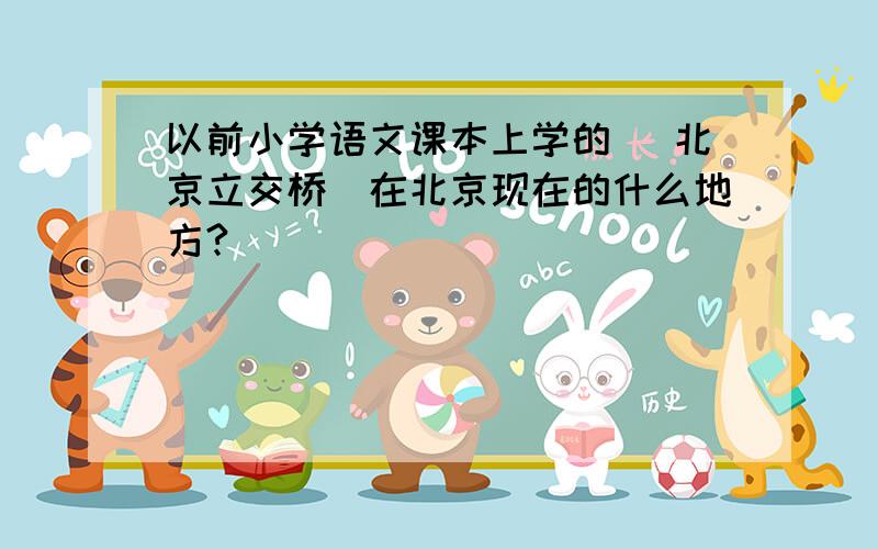 以前小学语文课本上学的 （北京立交桥）在北京现在的什么地方?