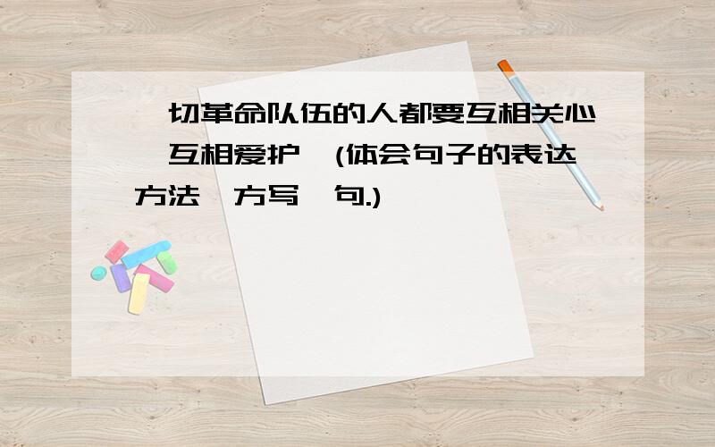 一切革命队伍的人都要互相关心,互相爱护,(体会句子的表达方法,方写一句.)