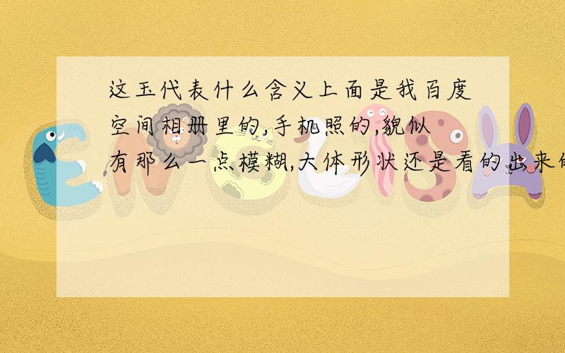 这玉代表什么含义上面是我百度空间相册里的,手机照的,貌似有那么一点模糊,大体形状还是看的出来的,这玉到底刻的是什么东西啊,我死活看不明白.这是什么玉啊,没有人认识吗