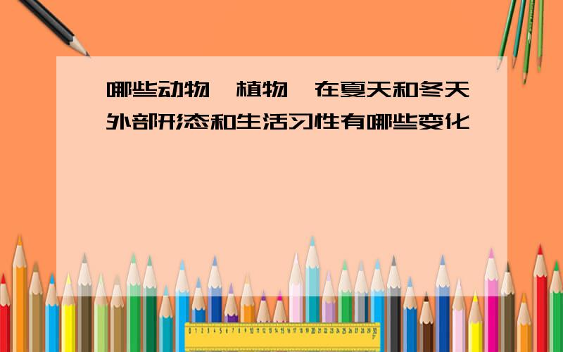 哪些动物、植物,在夏天和冬天外部形态和生活习性有哪些变化