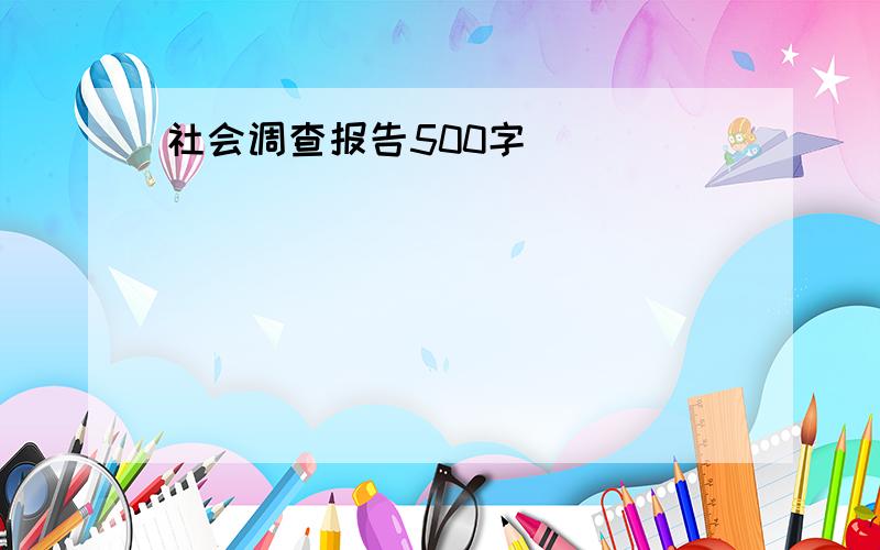 社会调查报告500字