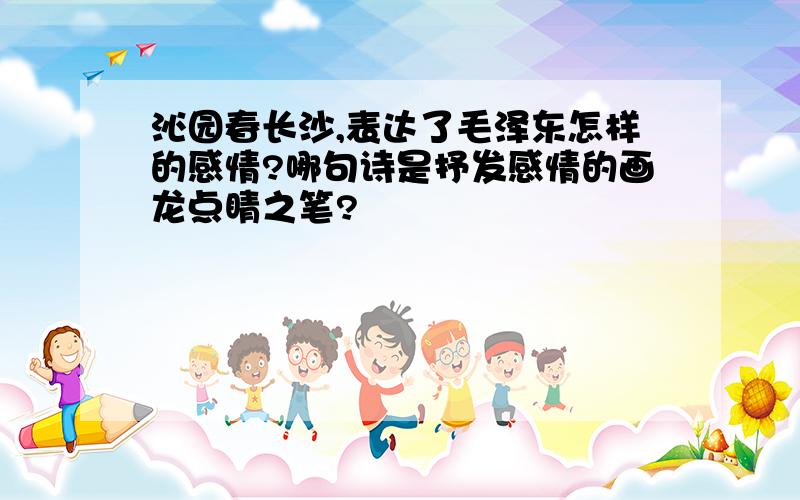 沁园春长沙,表达了毛泽东怎样的感情?哪句诗是抒发感情的画龙点睛之笔?