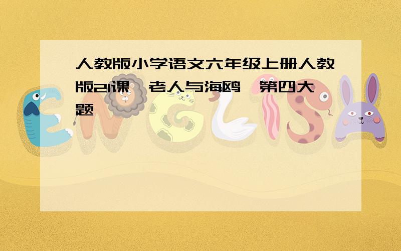 人教版小学语文六年级上册人教版21课《老人与海鸥》第四大题