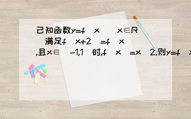 已知函数y=f(x)(x∈R)满足f(x+2)=f(x),且x∈[-1,1]时,f(x)=x^2,则y=f(x)与y=lgx的图像的交点个数为?