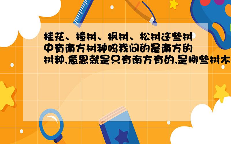 桂花、樟树、枫树、松树这些树中有南方树种吗我问的是南方的树种,意思就是只有南方有的,是哪些树木