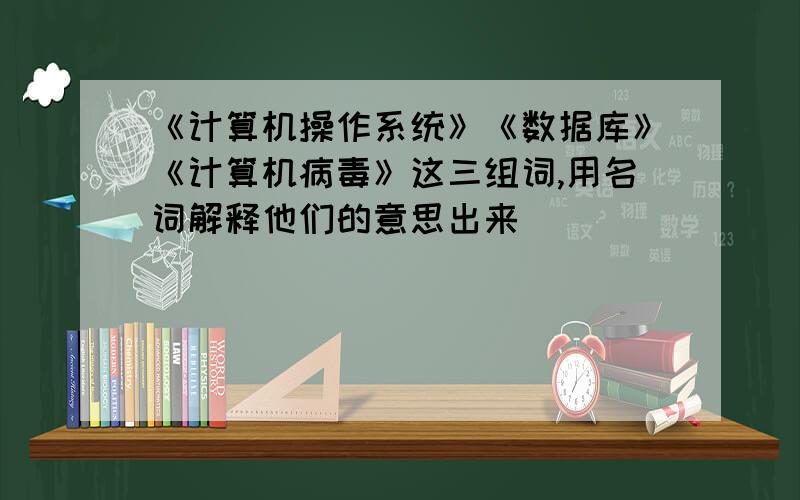 《计算机操作系统》《数据库》《计算机病毒》这三组词,用名词解释他们的意思出来