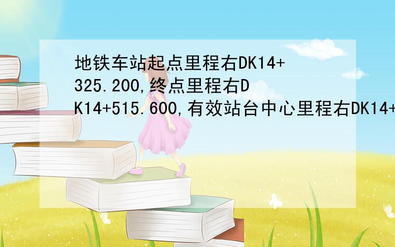 地铁车站起点里程右DK14+325.200,终点里程右DK14+515.600,有效站台中心里程右DK14+447.000.“右”、“DK”分别表示什么意思?