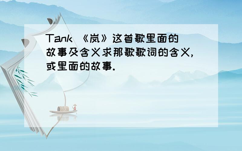 Tank 《岚》这首歌里面的故事及含义求那歌歌词的含义,或里面的故事.