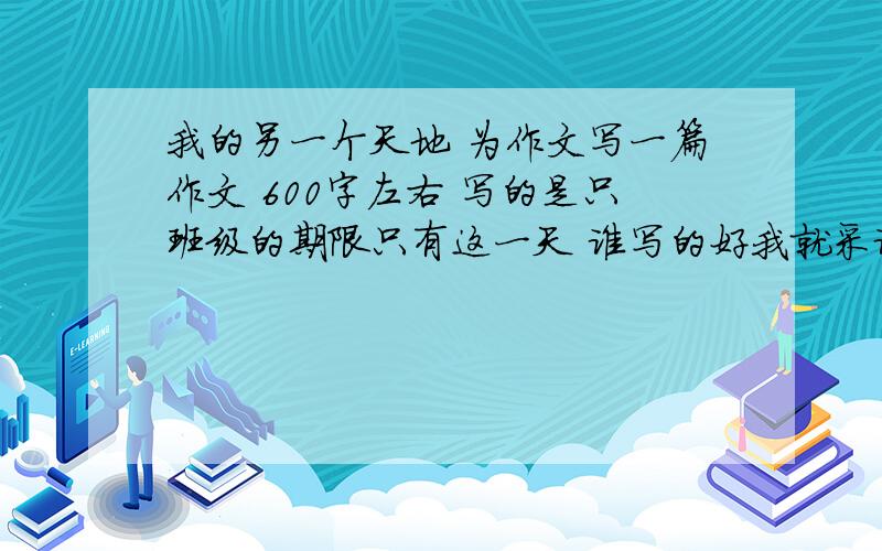 我的另一个天地 为作文写一篇作文 600字左右 写的是只班级的期限只有这一天 谁写的好我就采谁