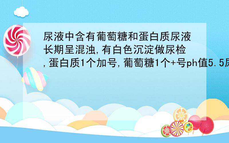 尿液中含有葡萄糖和蛋白质尿液长期呈混浊,有白色沉淀做尿检,蛋白质1个加号,葡萄糖1个+号ph值5.5尿胆原3.2微摩尔每升比重1.030请高手帮忙解答一下是什么地方发生病变,原因,及如何治疗请详