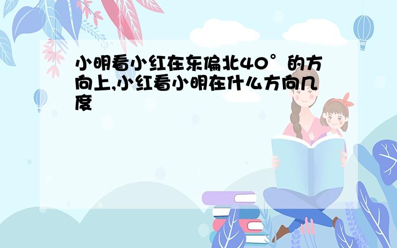 小明看小红在东偏北40°的方向上,小红看小明在什么方向几度