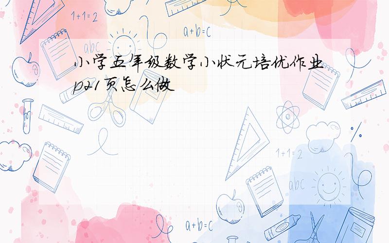 小学五年级数学小状元培优作业p21页怎么做