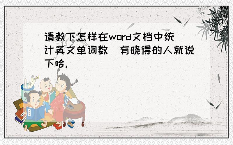 请教下怎样在word文档中统计英文单词数　有晓得的人就说下哈,