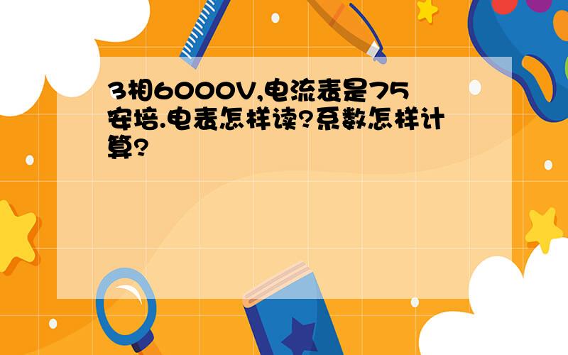 3相6000V,电流表是75安培.电表怎样读?系数怎样计算?