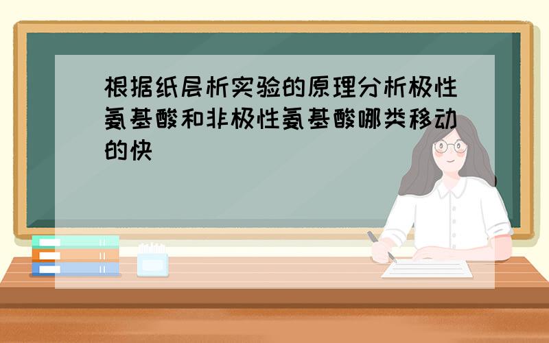 根据纸层析实验的原理分析极性氨基酸和非极性氨基酸哪类移动的快