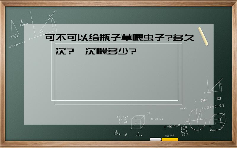 可不可以给瓶子草喂虫子?多久一次?一次喂多少?