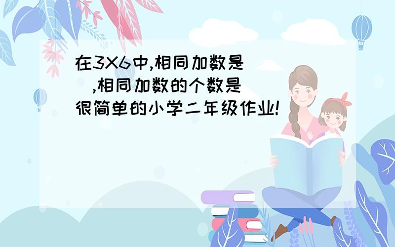 在3X6中,相同加数是（  ）,相同加数的个数是（  ）很简单的小学二年级作业!