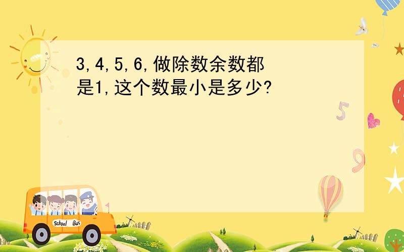 3,4,5,6,做除数余数都是1,这个数最小是多少?