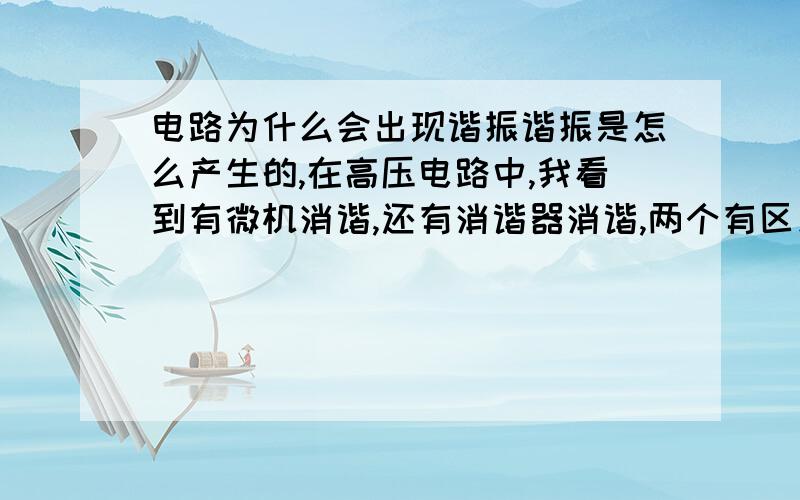 电路为什么会出现谐振谐振是怎么产生的,在高压电路中,我看到有微机消谐,还有消谐器消谐,两个有区别吗?