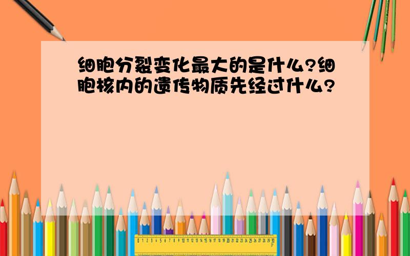 细胞分裂变化最大的是什么?细胞核内的遗传物质先经过什么?