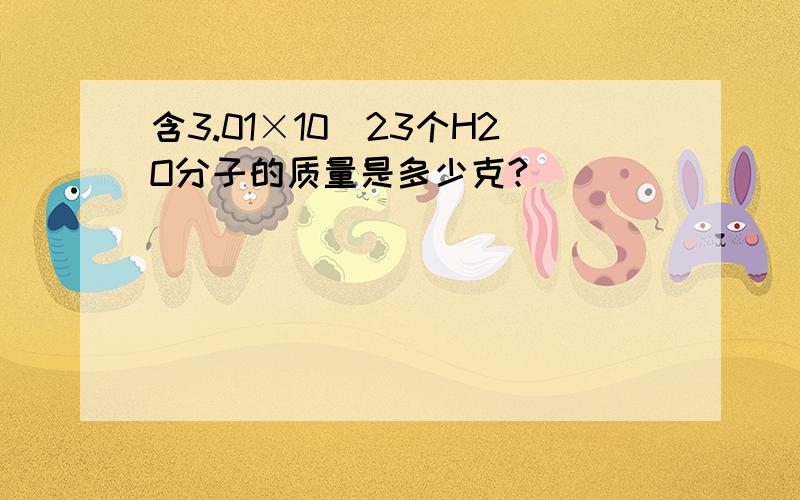 含3.01×10^23个H2O分子的质量是多少克?