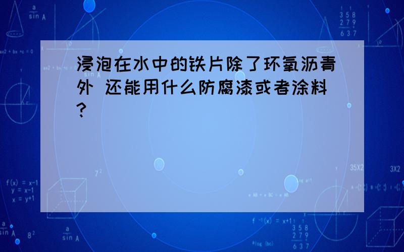 浸泡在水中的铁片除了环氧沥青外 还能用什么防腐漆或者涂料?