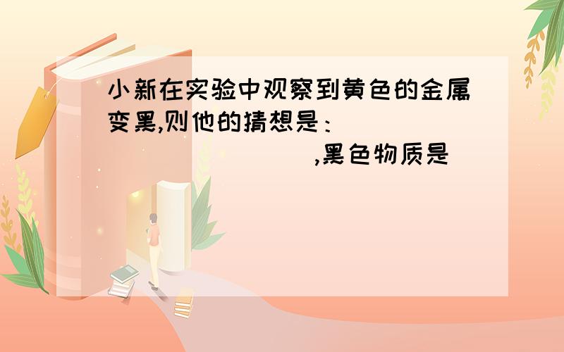 小新在实验中观察到黄色的金属变黑,则他的猜想是：____________,黑色物质是____________