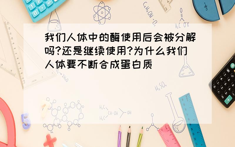 我们人体中的酶使用后会被分解吗?还是继续使用?为什么我们人体要不断合成蛋白质